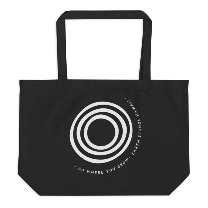 Go Where You Grow Organic Tote (Large, B&W Spiral) 🌀