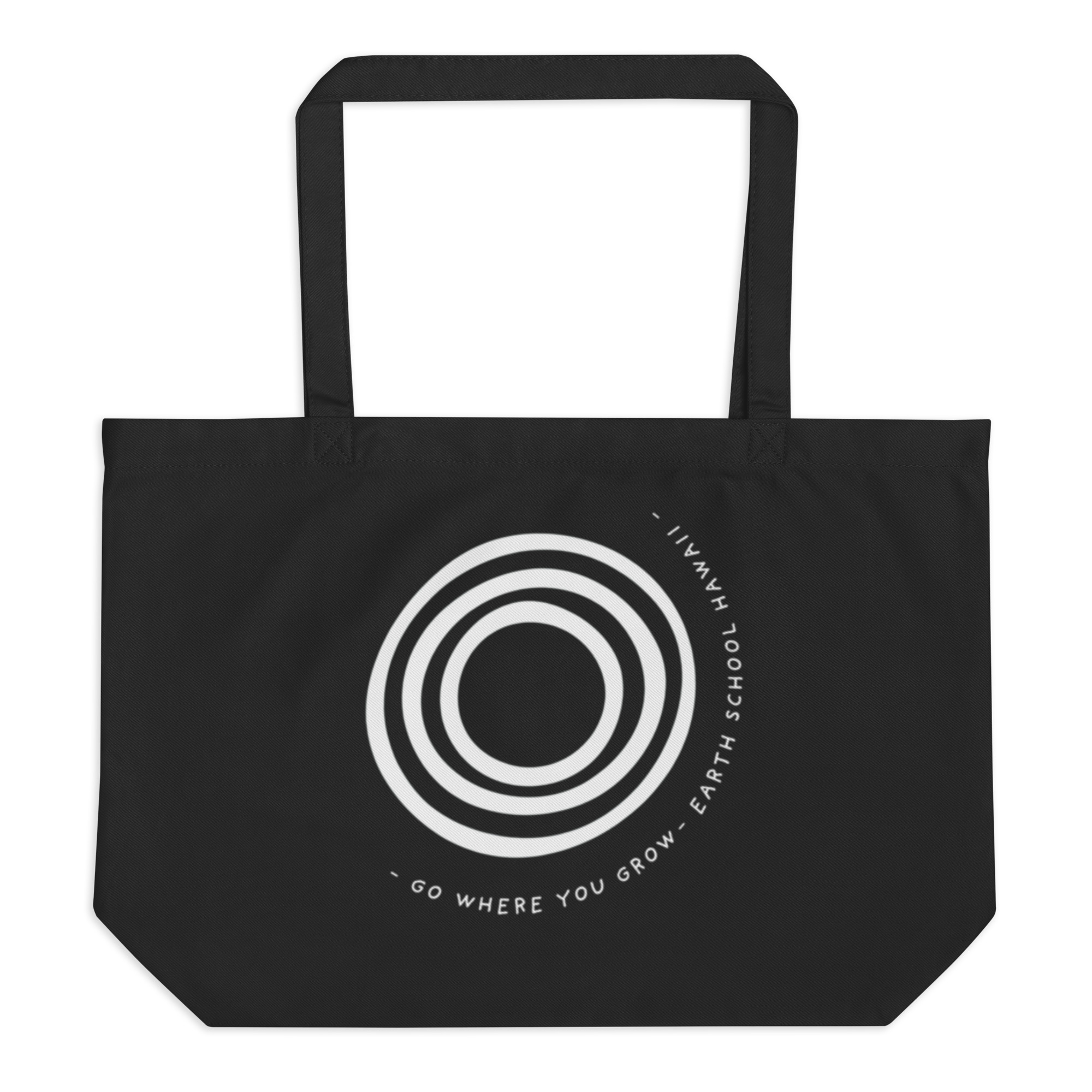 Go Where You Grow Organic Tote (Large, B&W Spiral) π